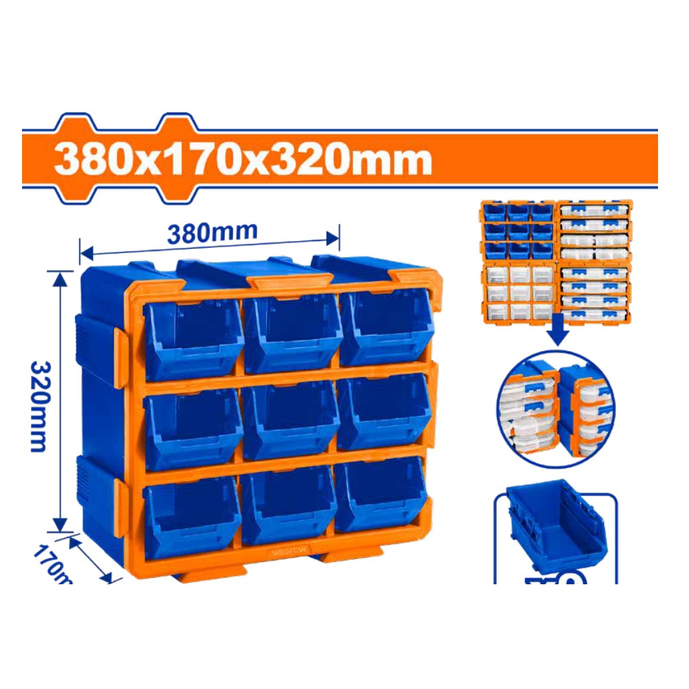 [WTB8330] Organizador modular 380X170X320MM con gavetas