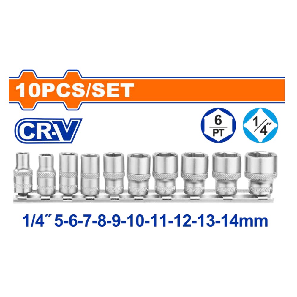 [WST4410] Juego de dados 10PCS 1/4"