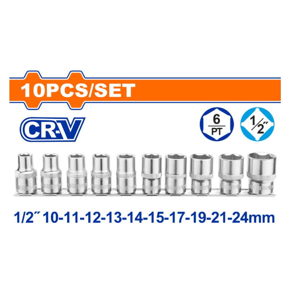 [WST2410] Juego de dados 10PCS 1/2"