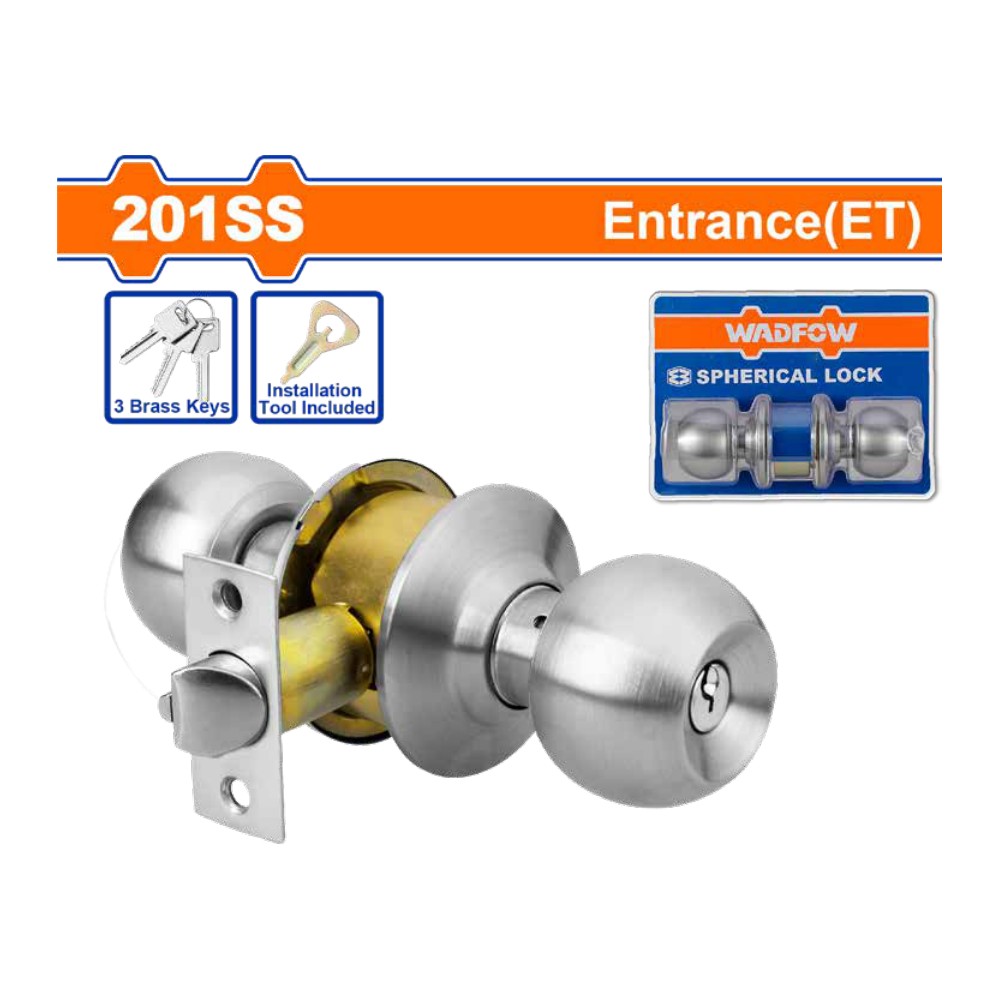 [WQH1501] Cerradura de pomo de puerta acero inoxidable niquel satinado