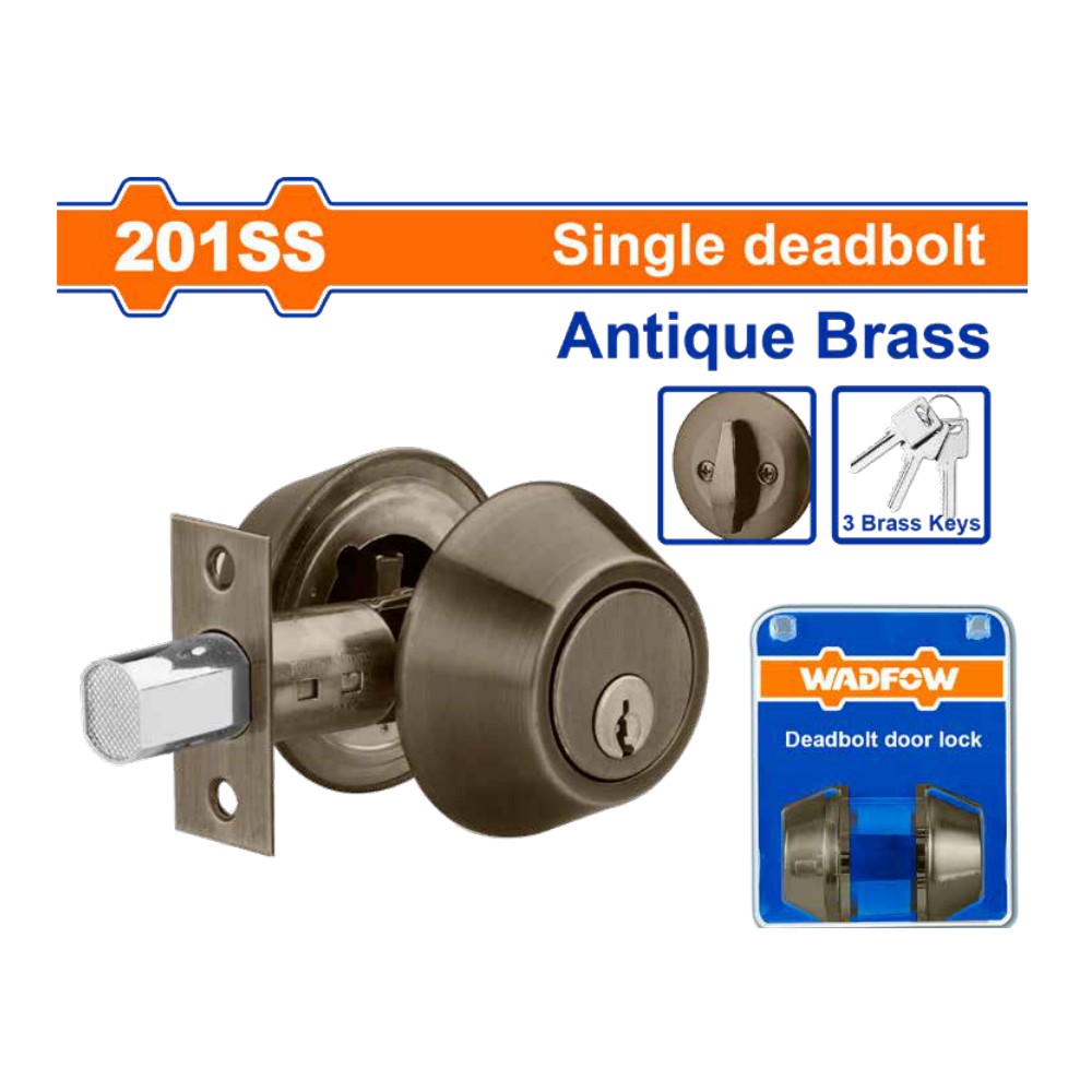 [WUE1511] Cerradura cerrojo acero inoxidable bronce antiguo llave/seguro