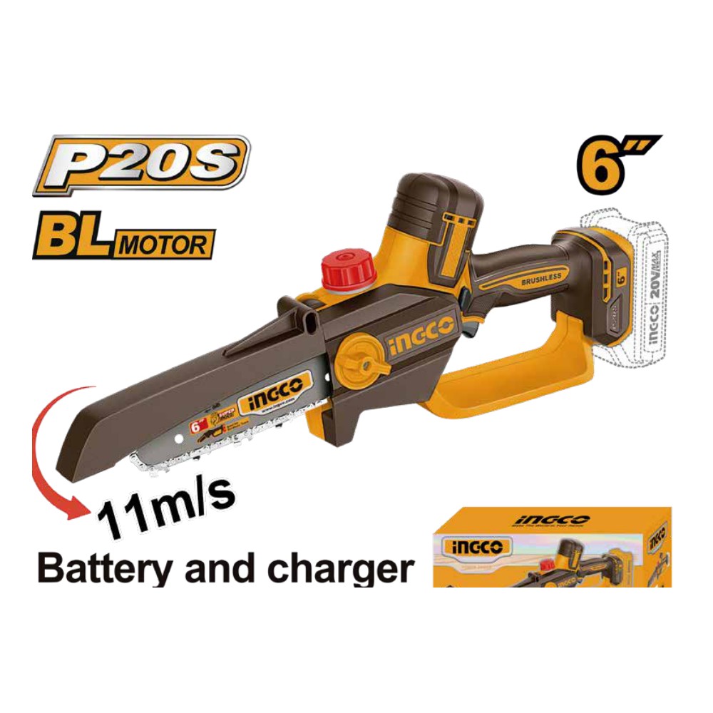 Motosierra de iones de litio 6" BL 20V 11M/S