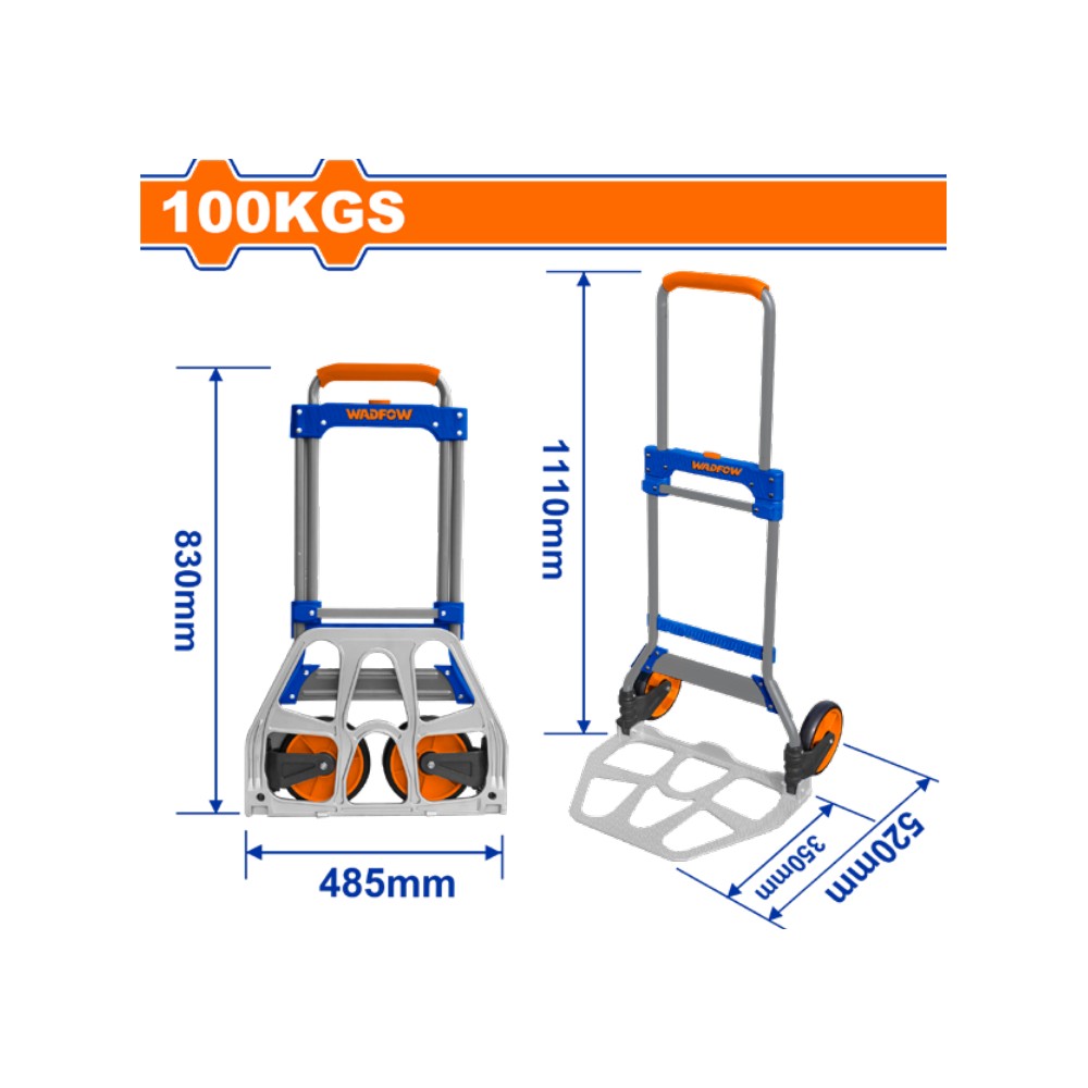 [WWB9A10] Coche de mano plegable acero 100KGS