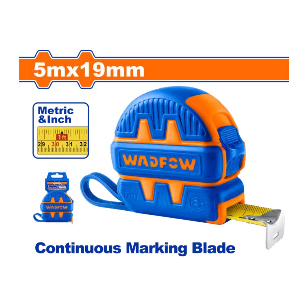 [WMT1220] Herramientas de jardinería flexometro de 5MTSX19MM caucho reforzado pala de acero m/madera cuadrada