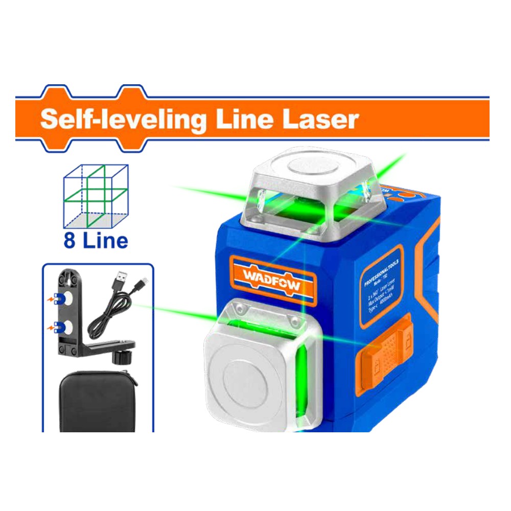 [WLE1M08] Nivel de laser autonivelante (verde) 8 lineas