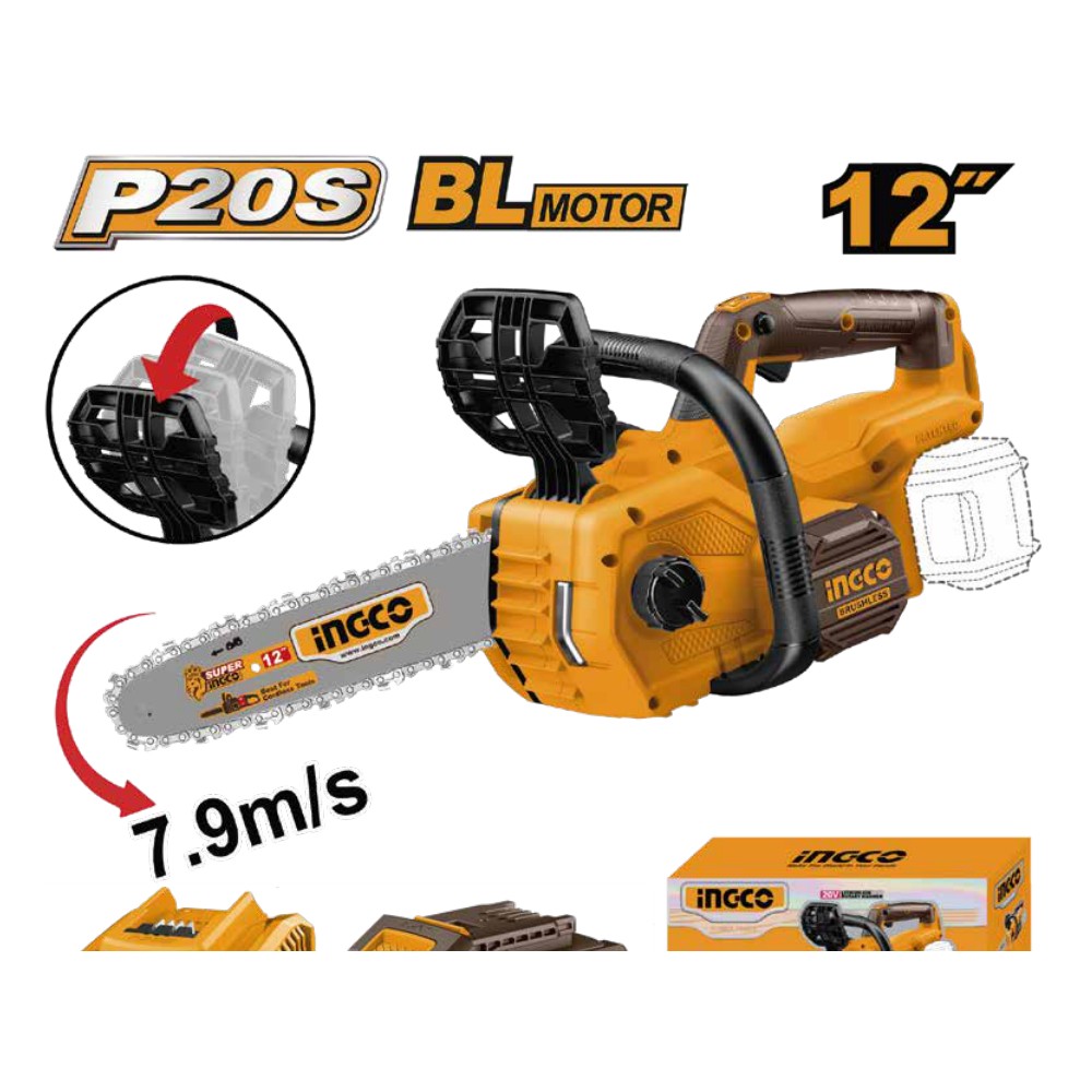 Motosierra de iones de litio 12" BL 20V INGCO