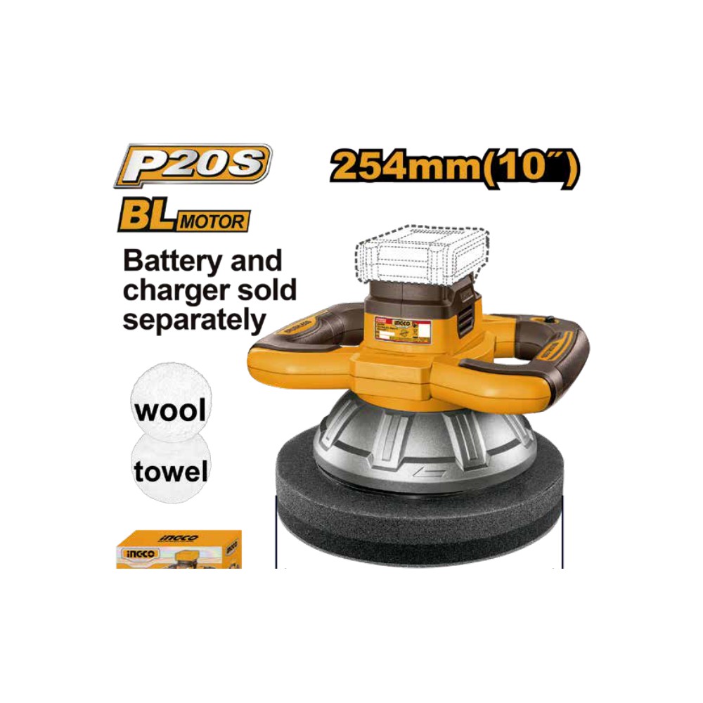 Pulidora inalámbrica orbital 254MM BL 20V 2500RPM