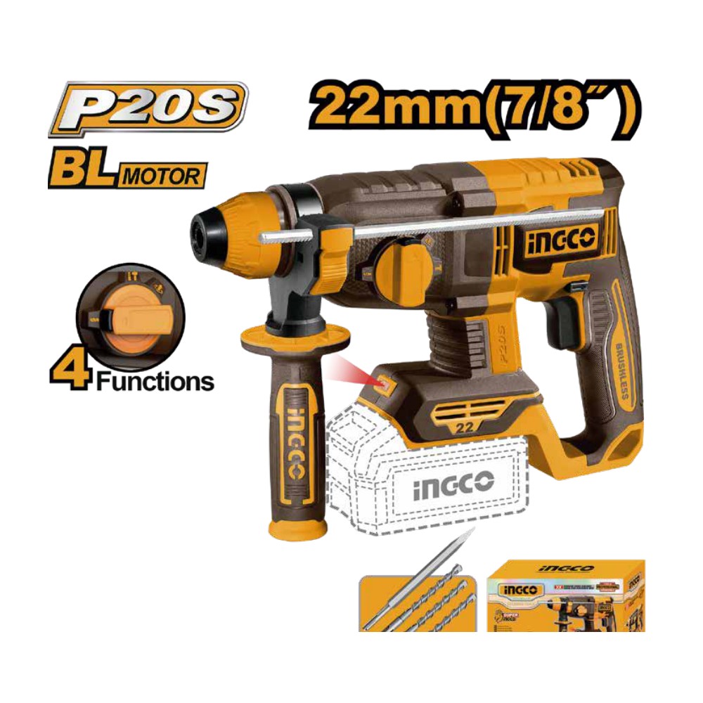 Rotomartillo inalámbrico 2,0J 1100RPM 20V INGCO