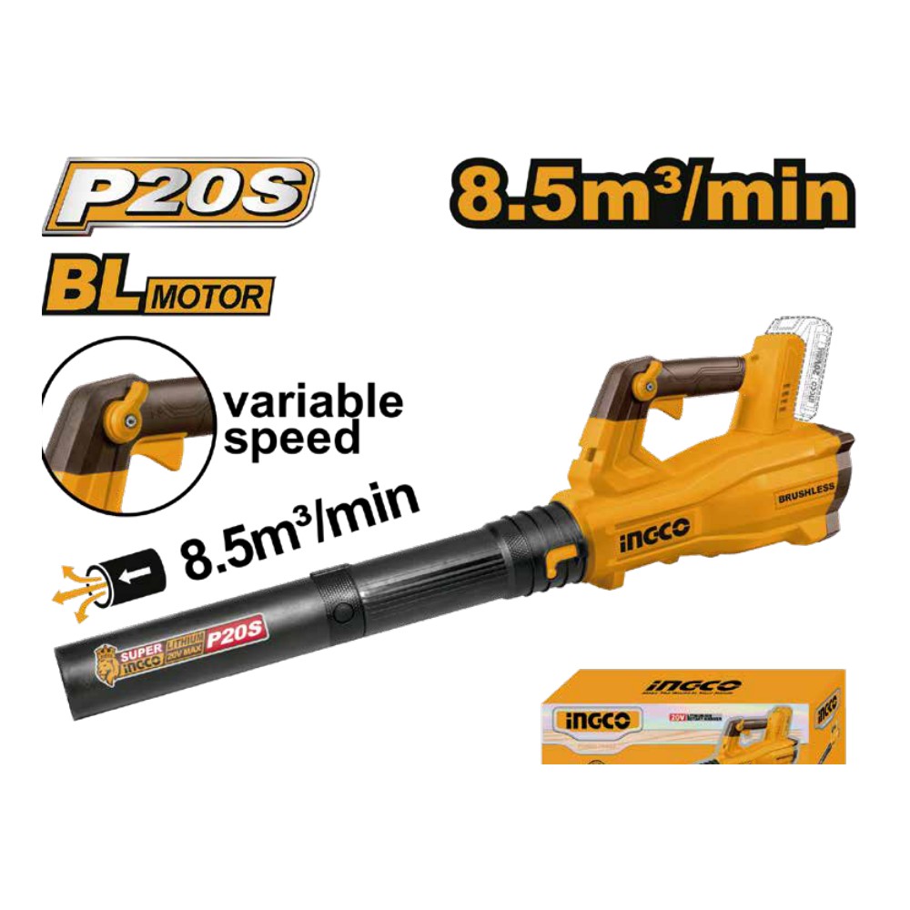 Soplador inalámbrico 8,5M3/MIN vel. var. 20V