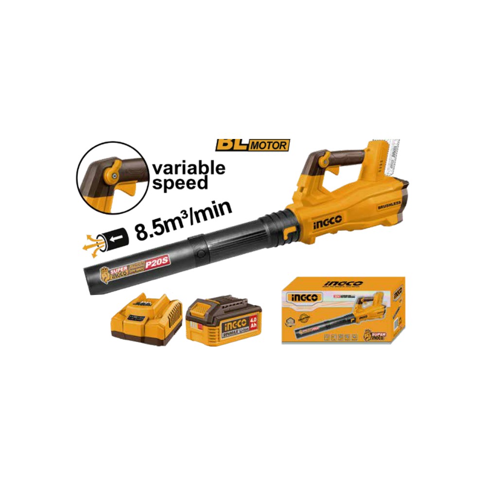 Kit soplador inalámbrico 8,5M3/MIN vel. var. 20V