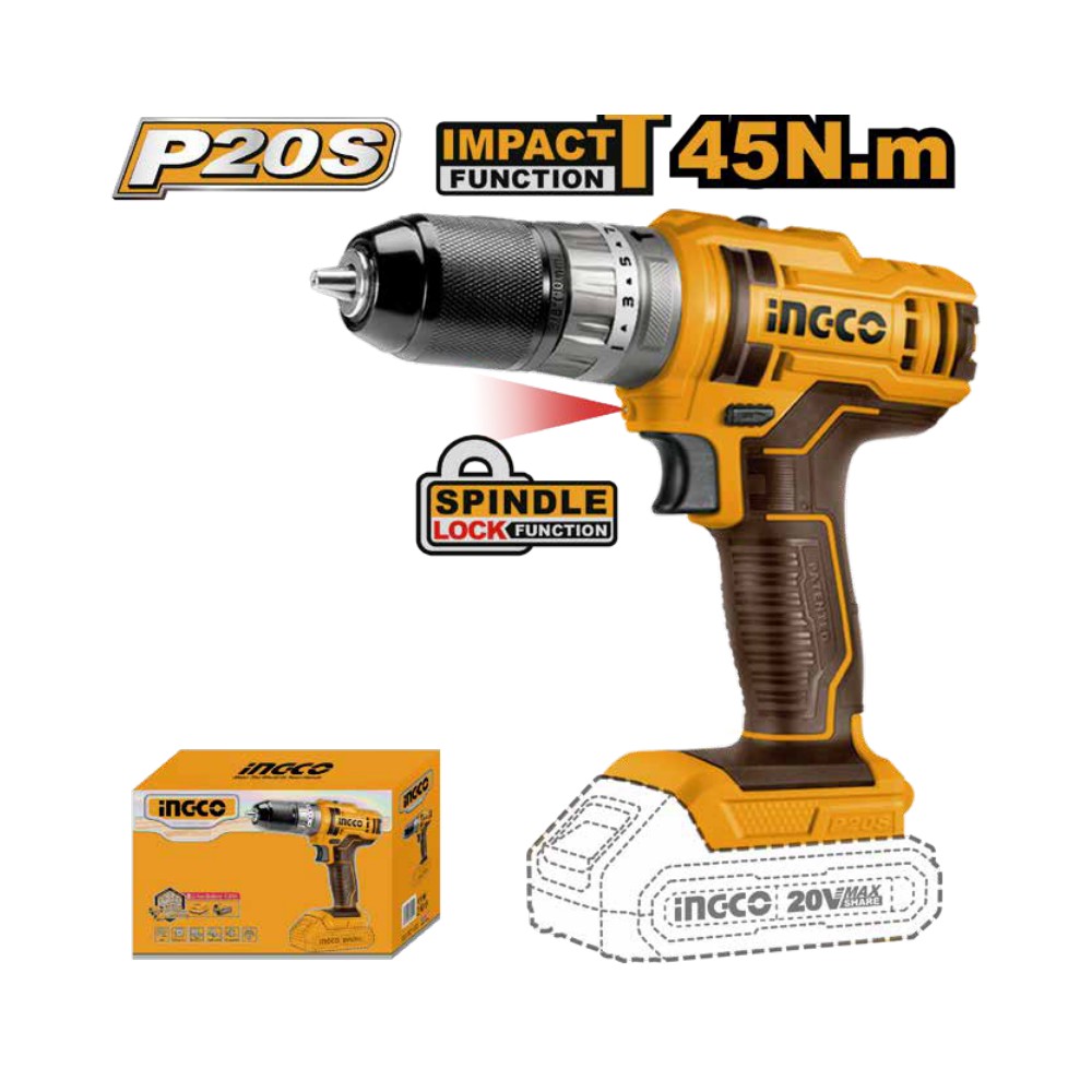 [CIDLI201455] Taladro de impacto inalámbrico 3/8" 20V 45 N.m