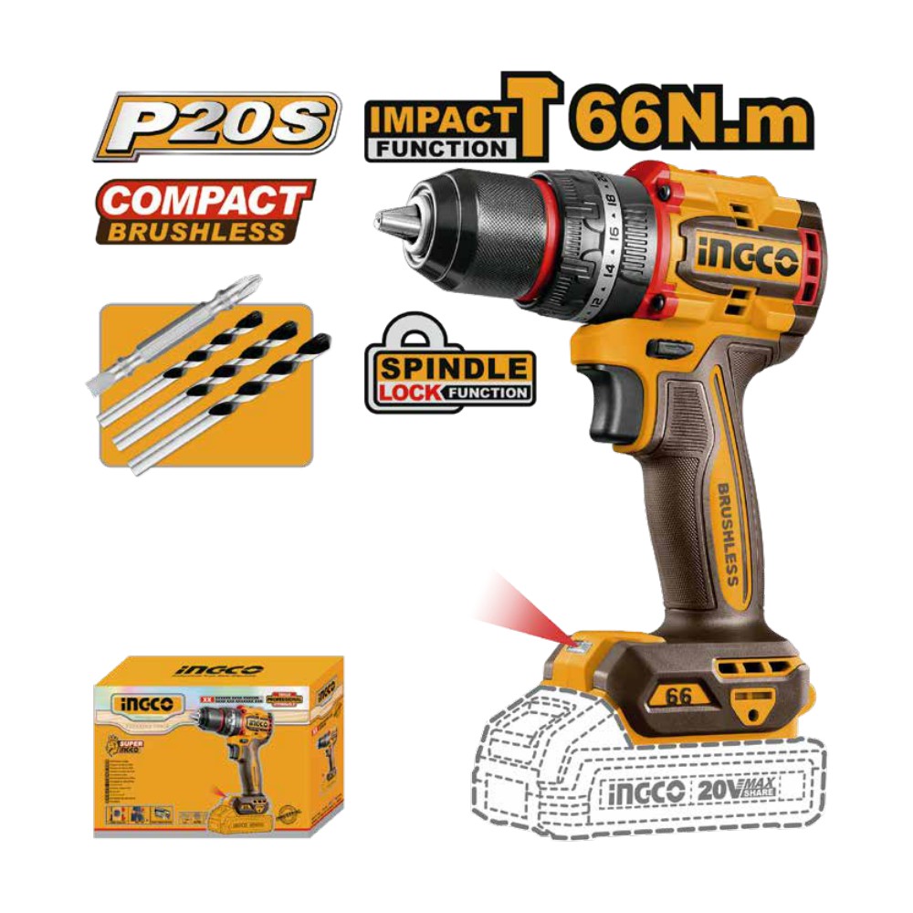 [CIDLI206681] Taladro de impacto 1/2" 20V 66 N.m