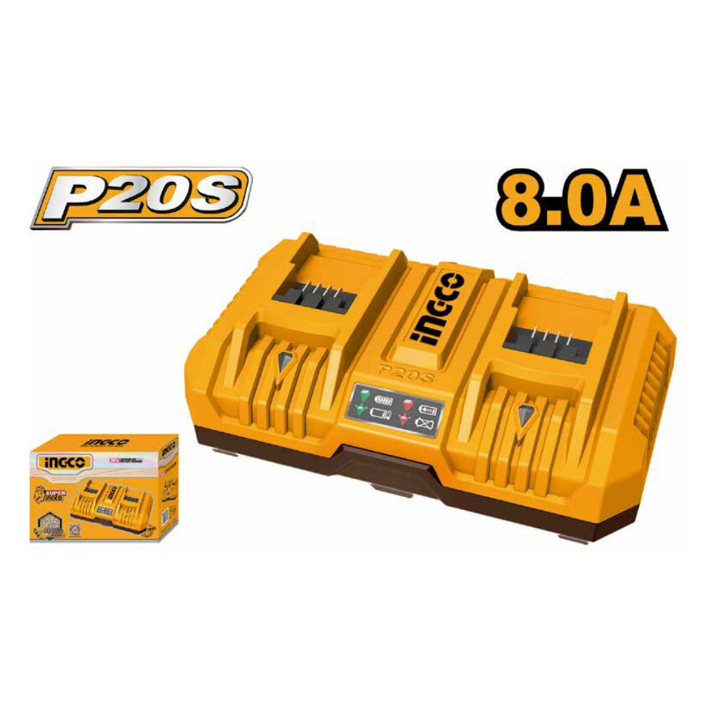 Cargador de batería 2 puertos 20V 4.0Ah