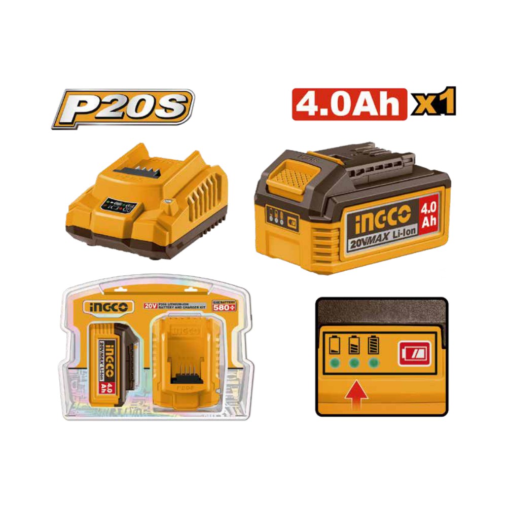 Juego de batería y cargador 20V 4,0Ah