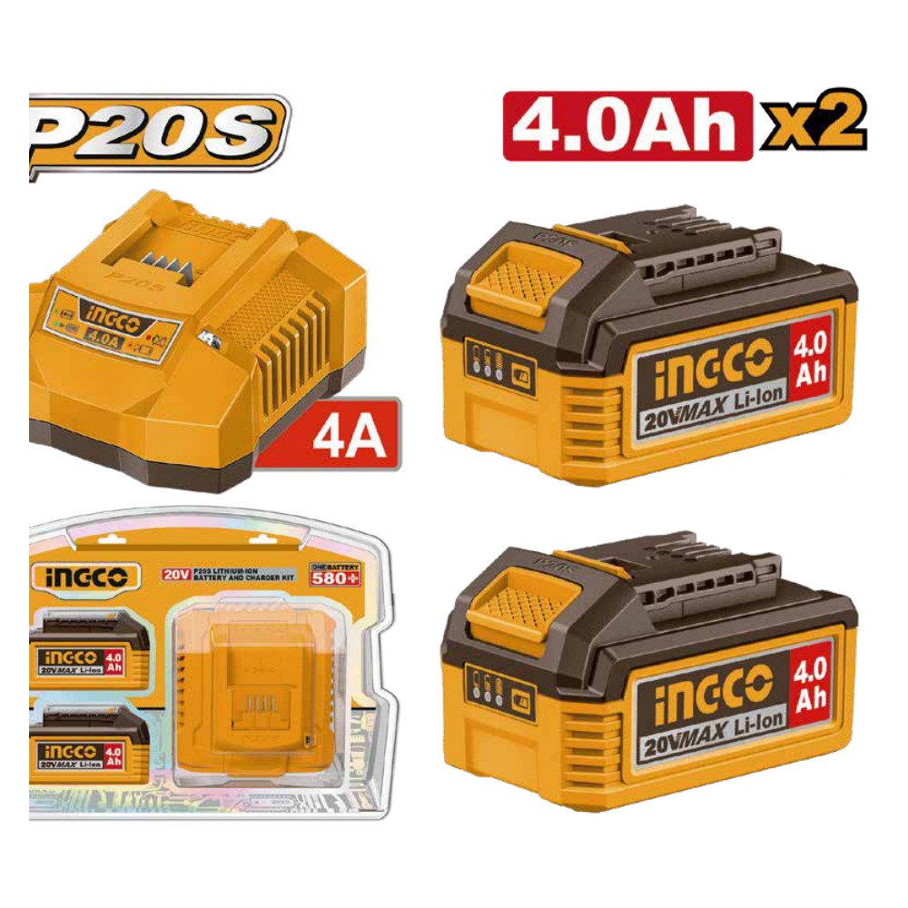 Juego de cargador y batería de 2PCS 20V 4.0Ah