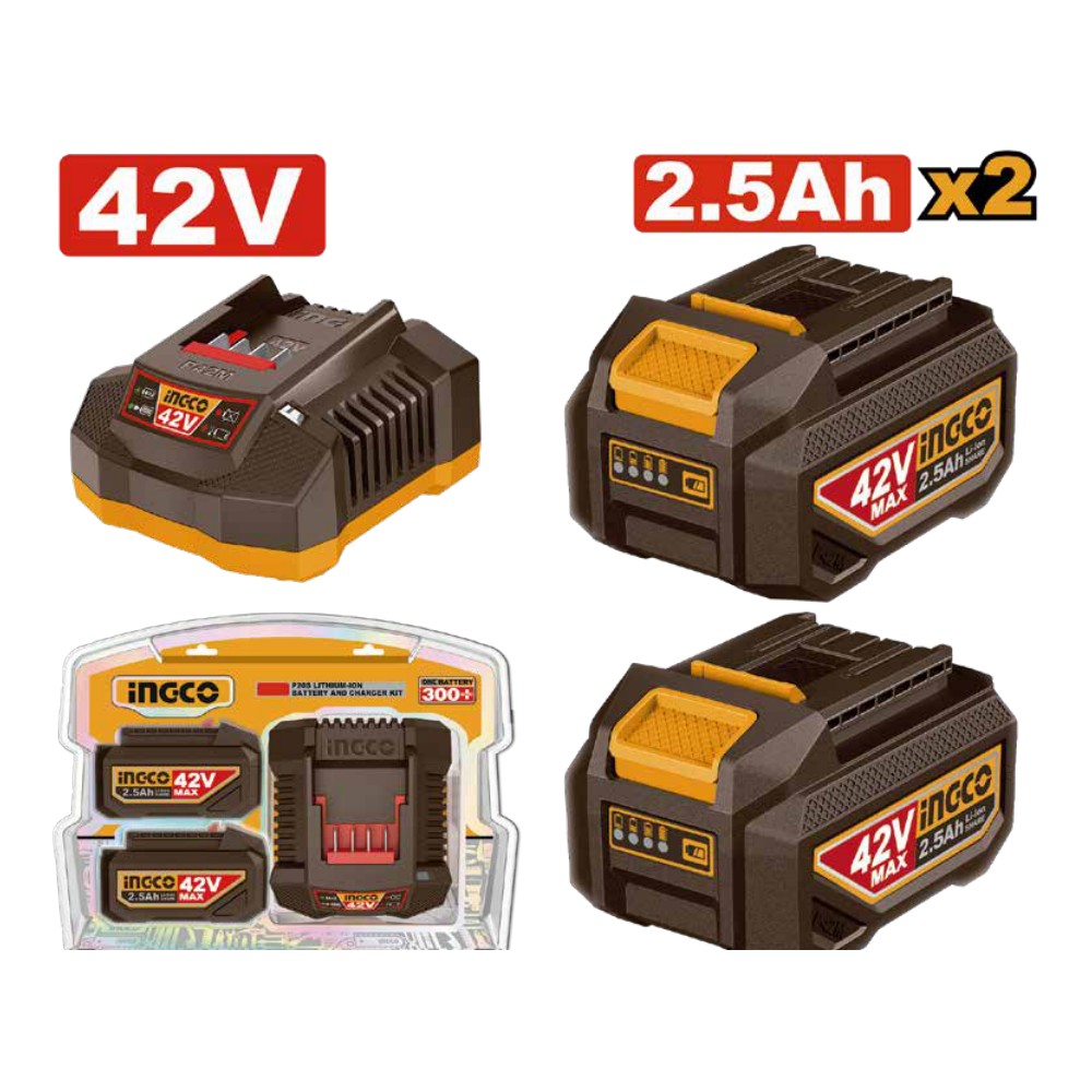 [UFBCPM25221] Juego de 2PCS baterías y cargador 42V 2,5Ah