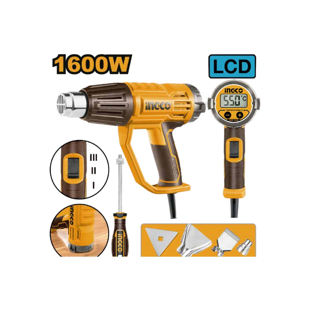 Pistola de calor 1600W lcd 50/50-600/50-600°C