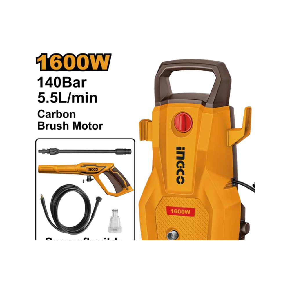 Hidrolavadora de alta presión 1600W-2030PSI INGCO