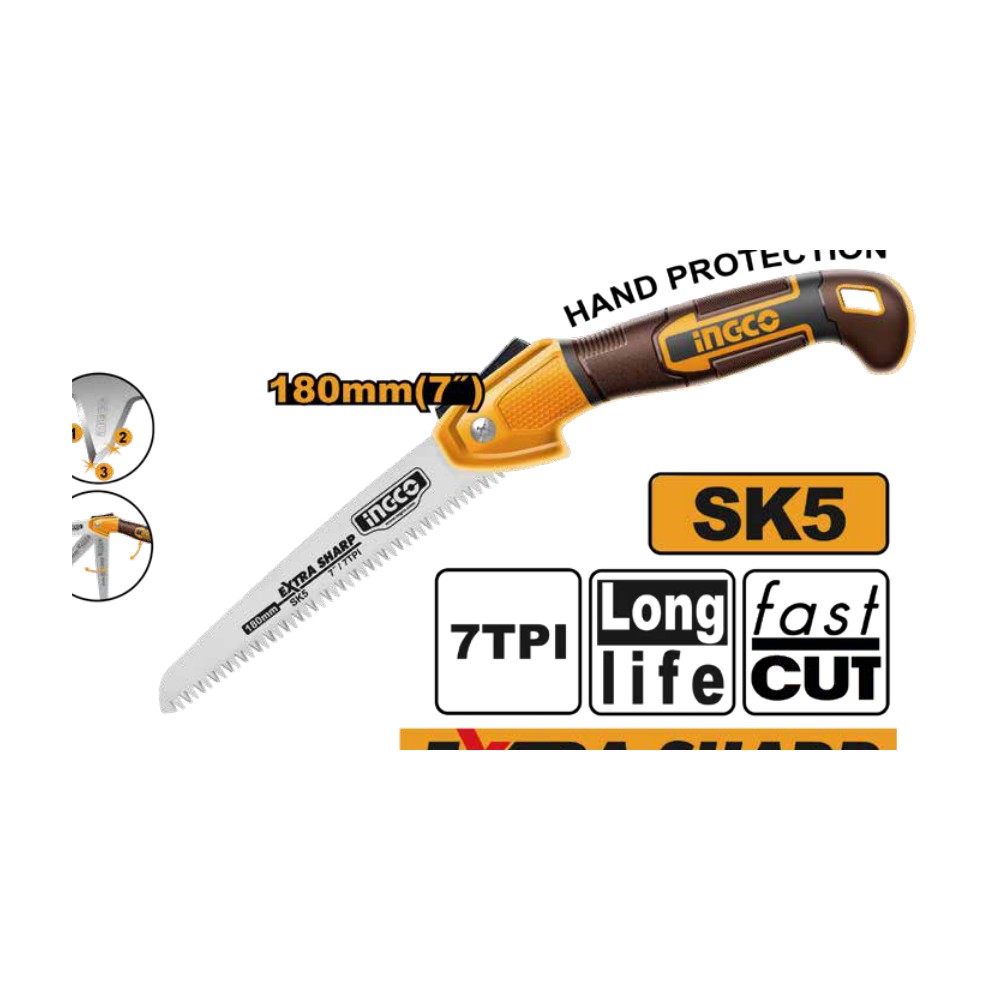 Sierra de podar plegable 7" industrial