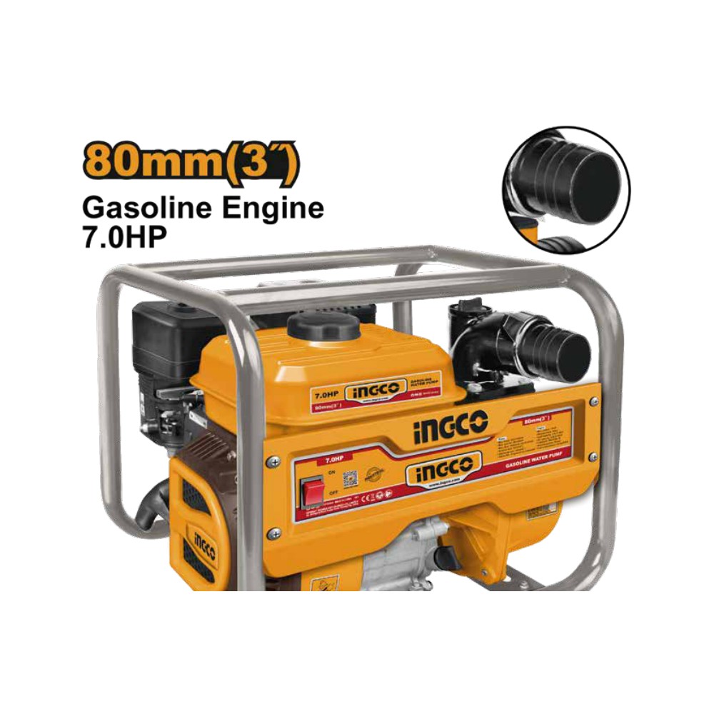 [GWP306] Bomba de agua a gasolina 7.0HP 3" 1000L/MIN INGCO