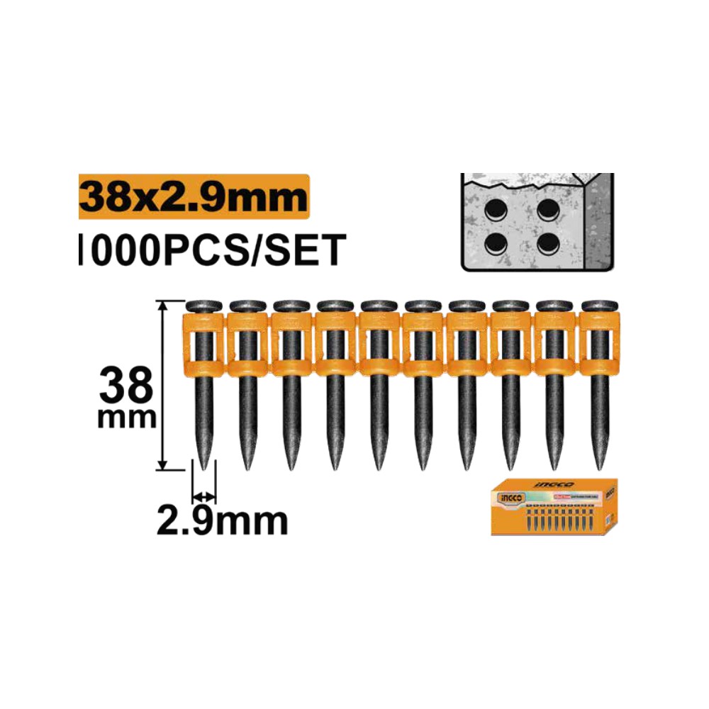 Clavos de concreto 32MM 1000PCS INGCO