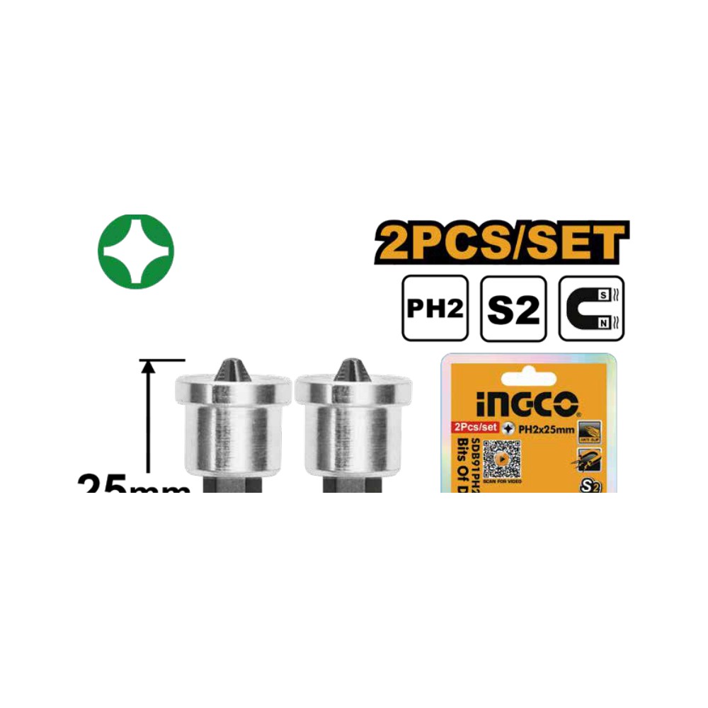 Set de puntas magneticas con tope 25MM blister X 2 und