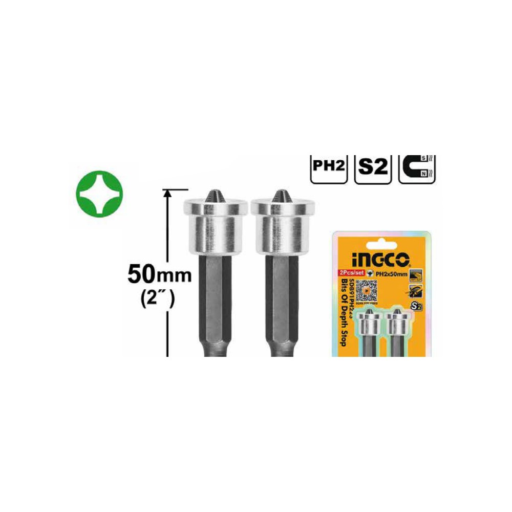 Set de puntas magneticas con tope 50MM blister X2 und