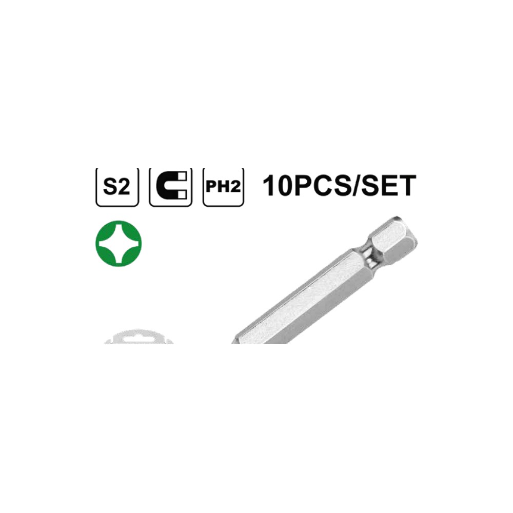 Set puntas destornillador 10PCS PH2 - 2" INGCO