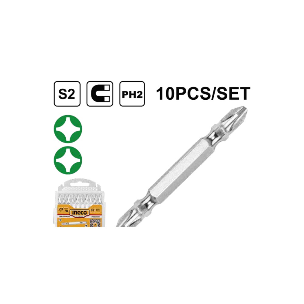 Set puntas destornillador 2.5" 10PCS (ph2) INGCO