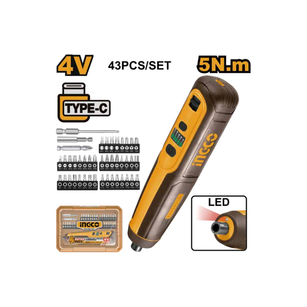 [CSDLI04062] Destornillador inalámbrico 1/4" 4V 5 N.m