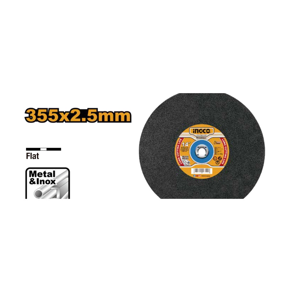 Disco corte metal 355MM(14")X2.5MM(3/32")X25.4MM(1")