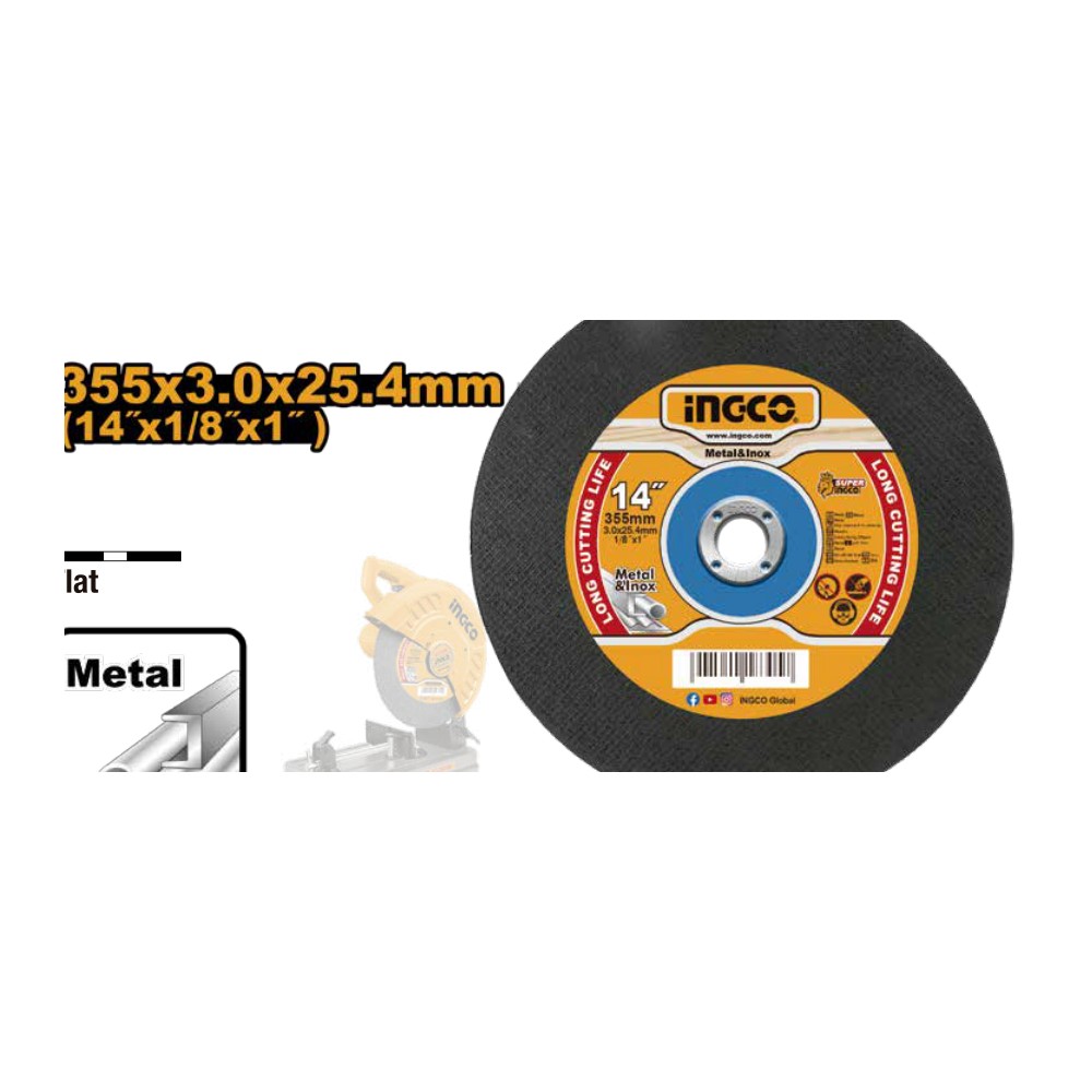 Disco corte metal 14"X1/8" (355x3,0mm)