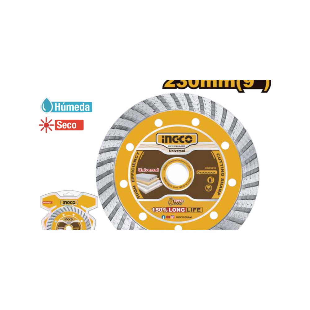 Disco diamante turbo 230(9")X22.2MM /ancho de la hoja: 10 mm