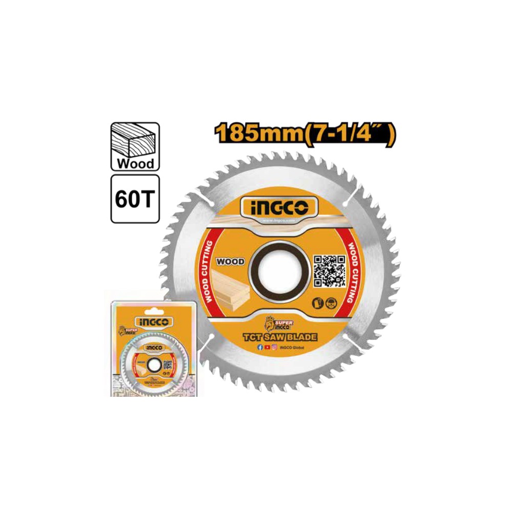 Disco de sierra tct 60T 185MM(7-1/4")