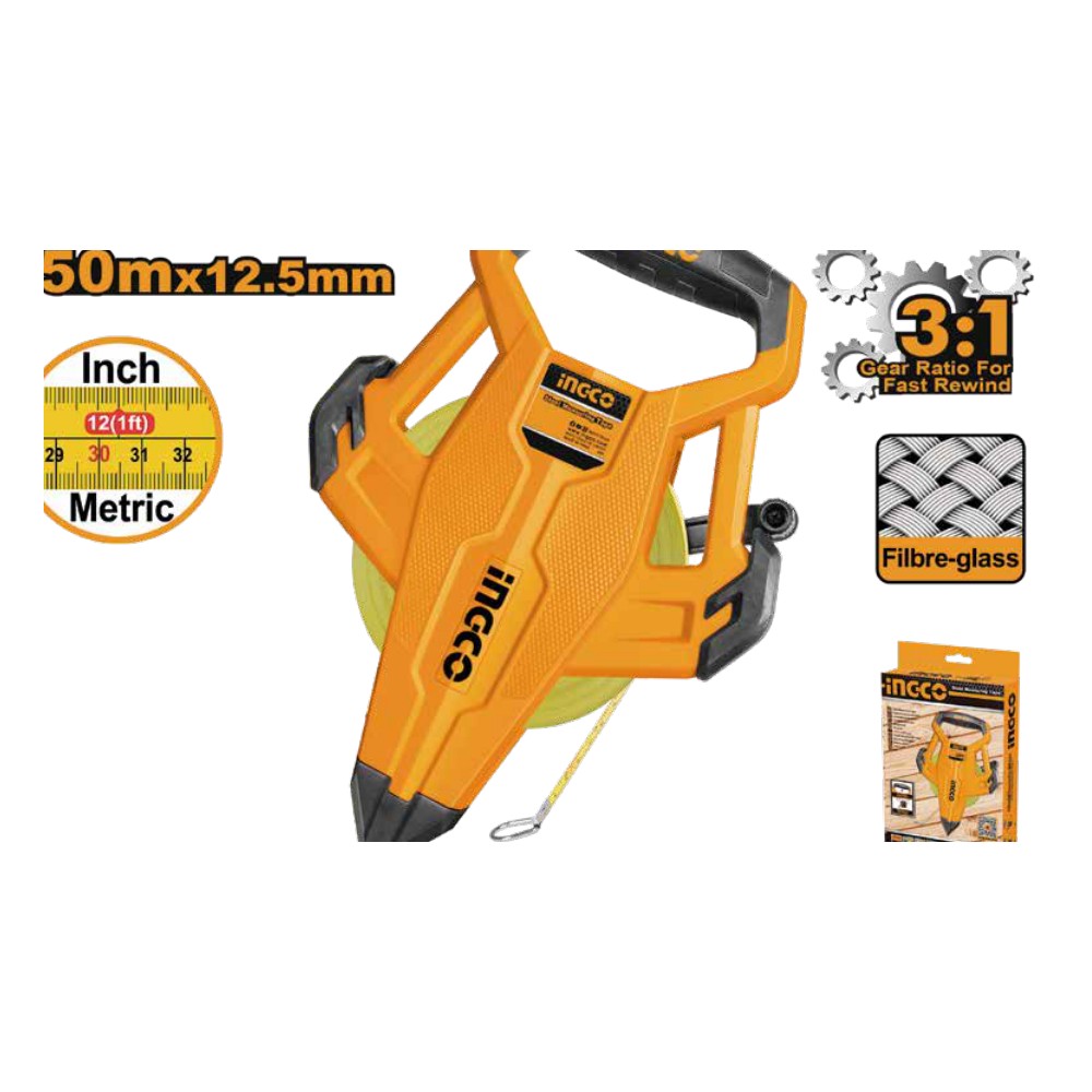 [HFMT8350] Cinta metrica 50MX12.5MM fibra de vidrio super select