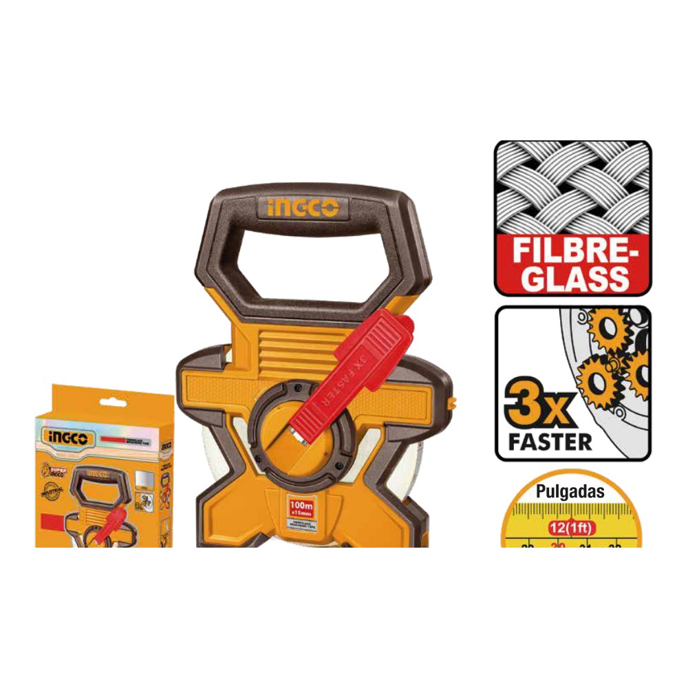 [HFMT18100] Cinta metrica 100M fibra de vidrio industrial