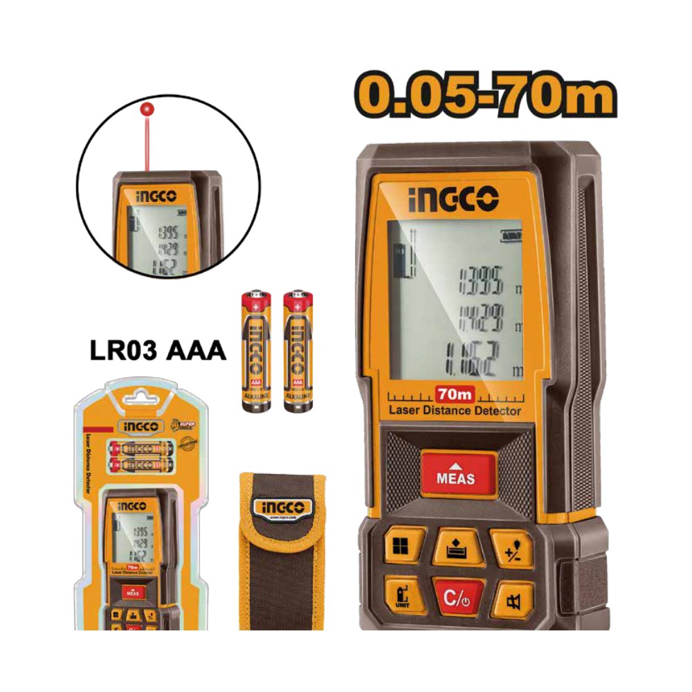 [HLDD0708] Medidor de distancia laser 70M industrial INGCO.