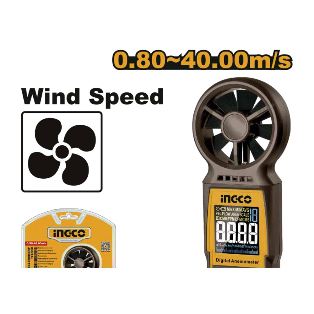 [HETAN031] Medidor de aire/anemometro digital 0.80-40.00M/S