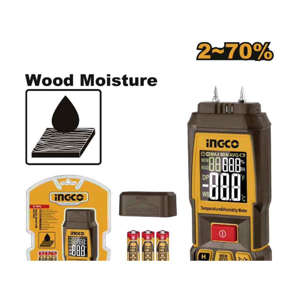 [HETWM031] Medidor de humedad en madera digital 2-70%