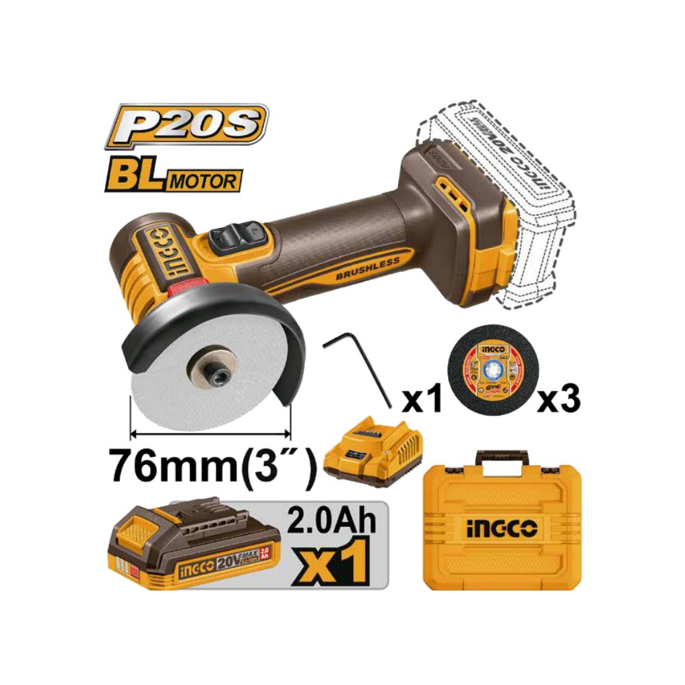 Mini amoladora 3" 20V