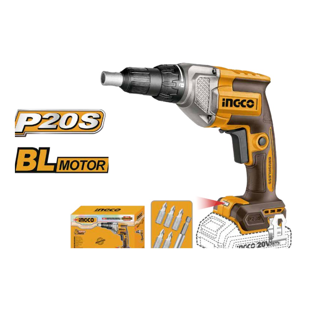 Atornillador inalámbrico para yeso 1/4" hex BL 20V 4200RPM