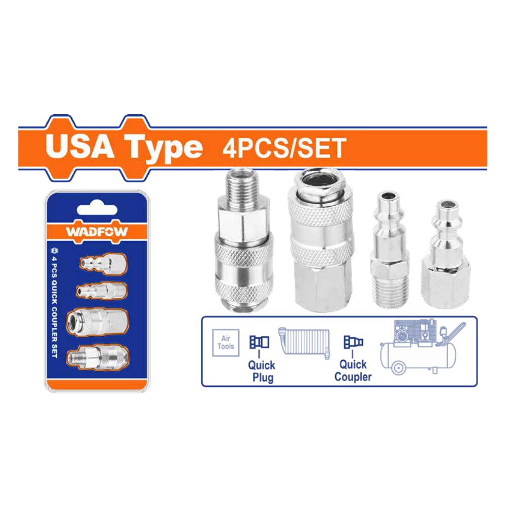 [WQP4671] Acople rapido p/compresor 4 PCS X 1/4"