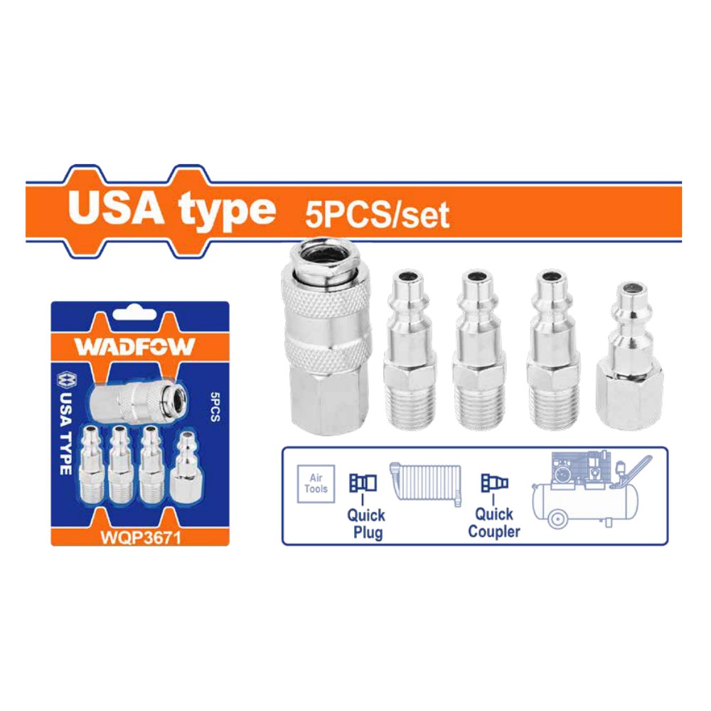 [WQP3671] Acople rapido p/compresor 5 PCS X 1/4"