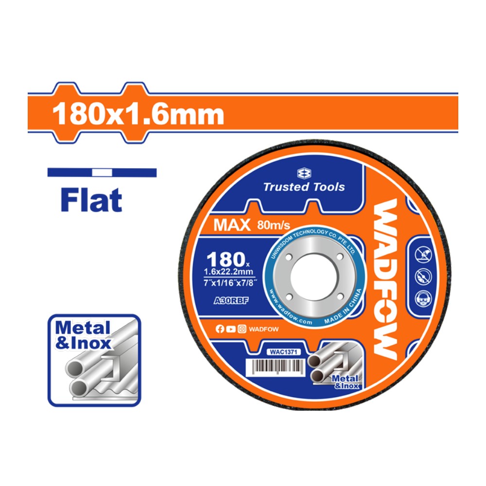 [WAC1371] Disco corte metal 7X1/16X7/8"FINO plano