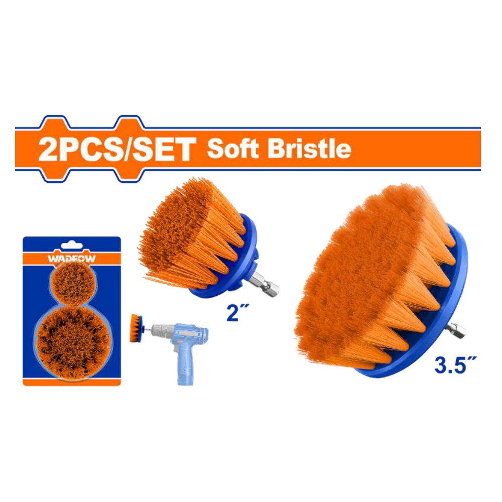 [WND1401] Cepillos redondo de cerdas suaves 2PCS 1/4" p/taladro