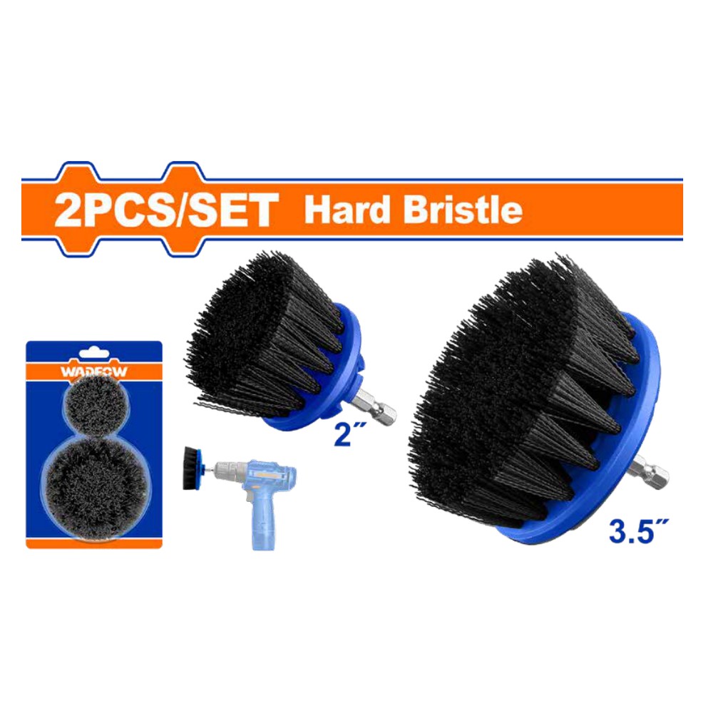 [WND3402] Cepillos de cerdas duras 2PCS 1/4" p/taladro