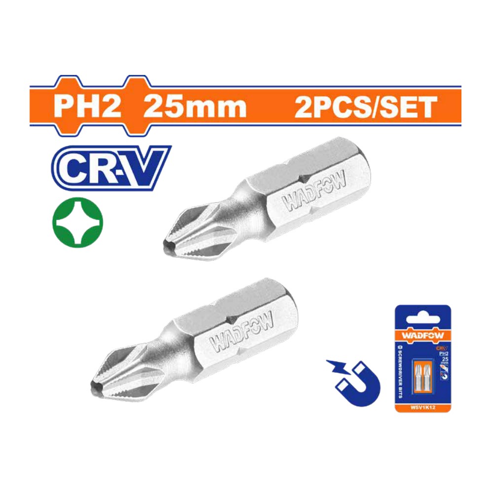 [WSV1K12] Puntas para destornillador PH2 (25mm) set 2PCS