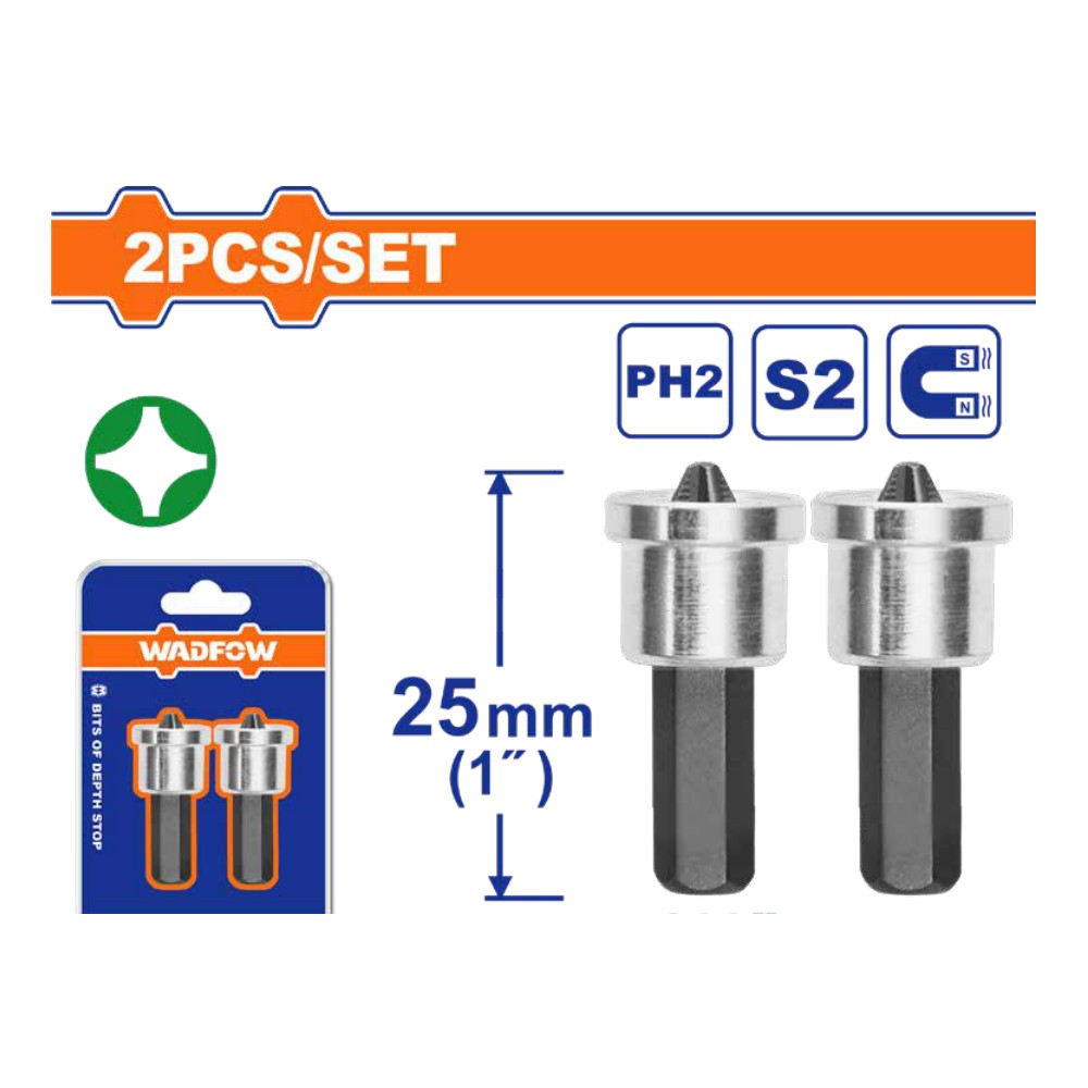 [WSV5601] Set de puntas magneticas con tope 25MM blister X2 und