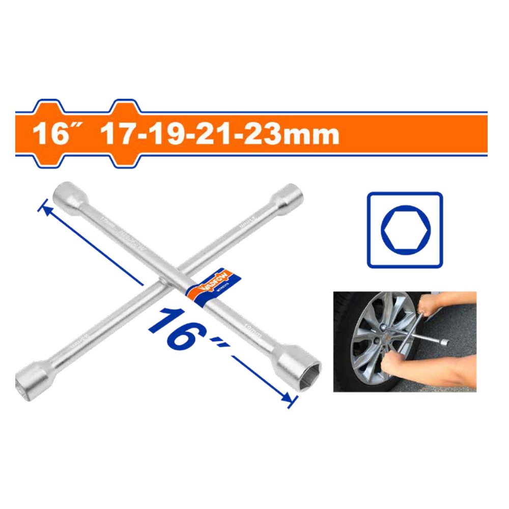 [WTH8316] Llave rueda tipo cruz 17-19-21-23MM X 1/2"