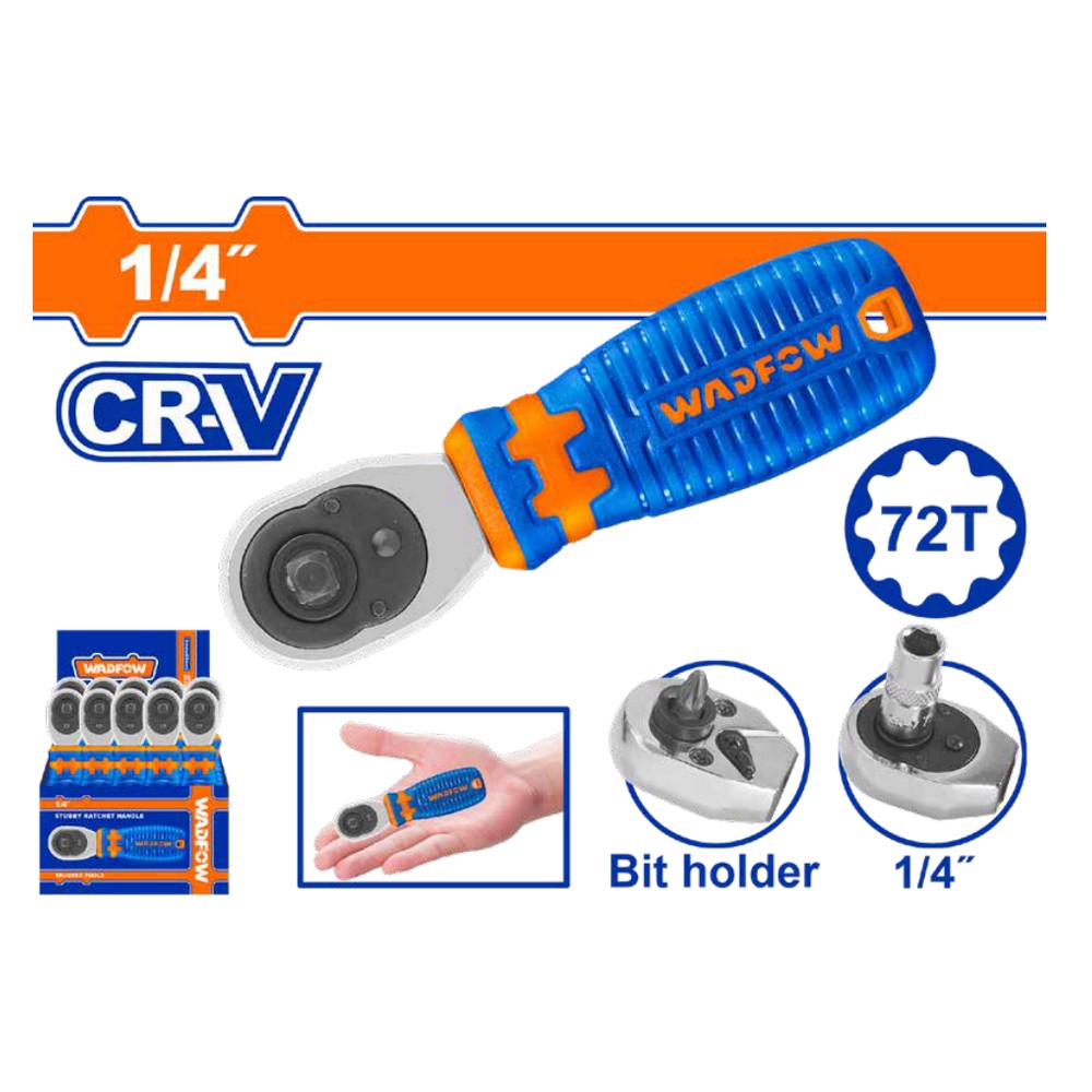 [WRW2J14] Llave racha corta (palanca de media vuelta) de 1/4"